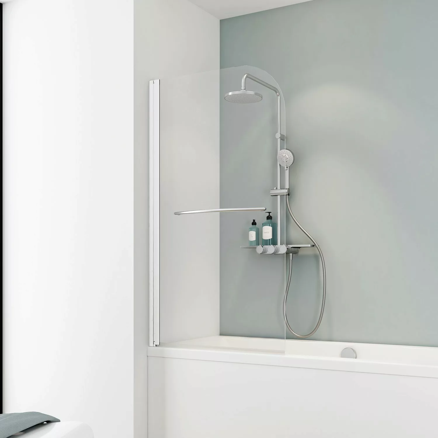 Schulte Komfort Badewannenfaltwand 1-tlg. mit Handtuchhalter 70 x 140 cm We günstig online kaufen