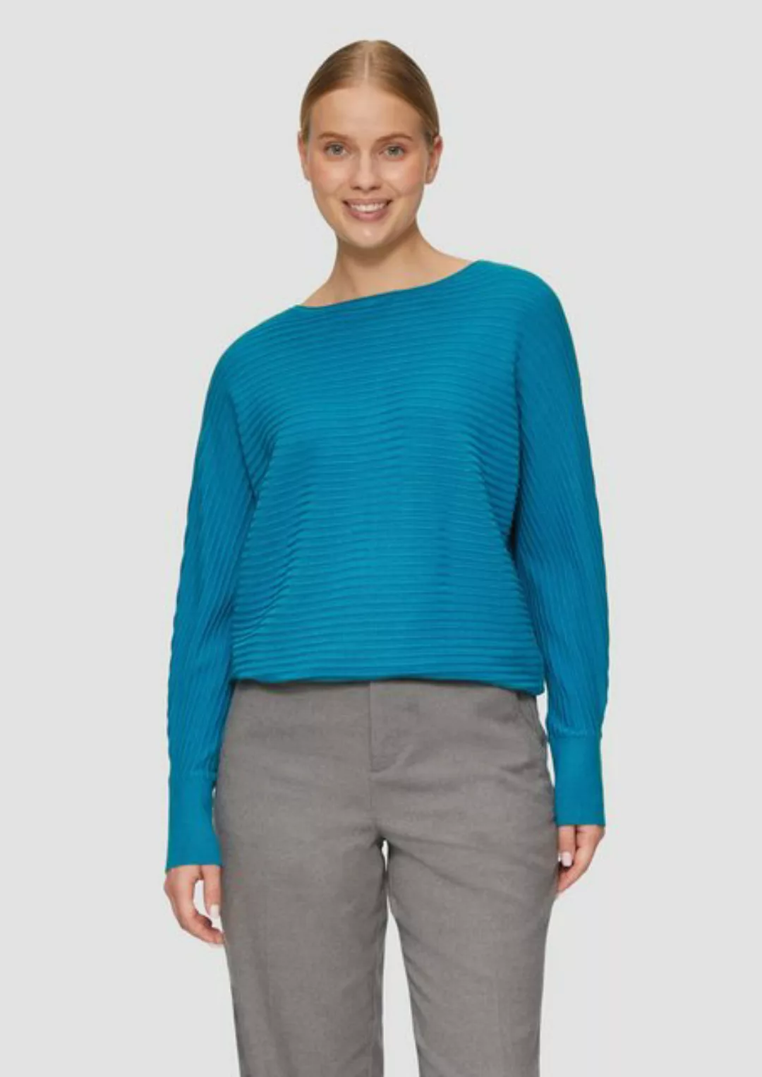 s.Oliver Strickpullover Strukturierter Strickpullover mit Fledermausärmeln günstig online kaufen