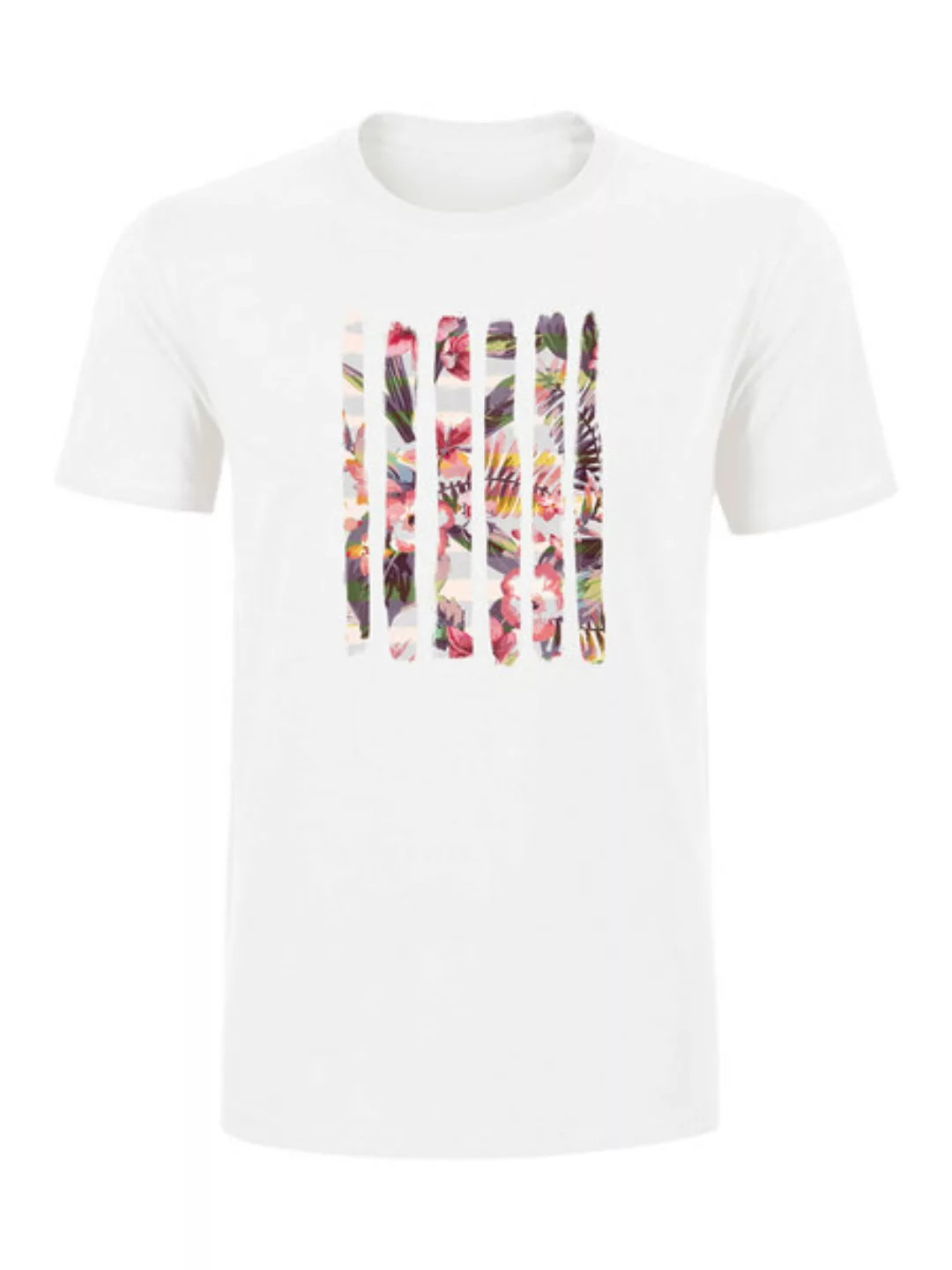 Herren Sommer T-shirt Rolls "Floral" In Weiß Aus 100% Bio-baumwolle günstig online kaufen