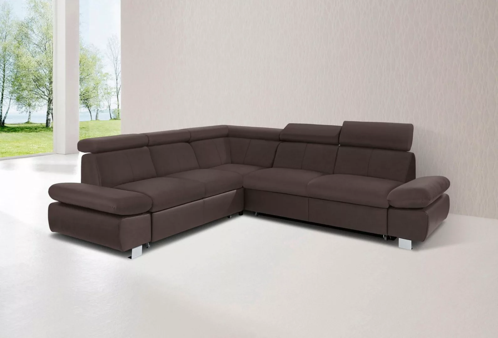 exxpo - sofa fashion Ecksofa »Happy, modern und bequem, L-Form«, inkl. Kopf günstig online kaufen