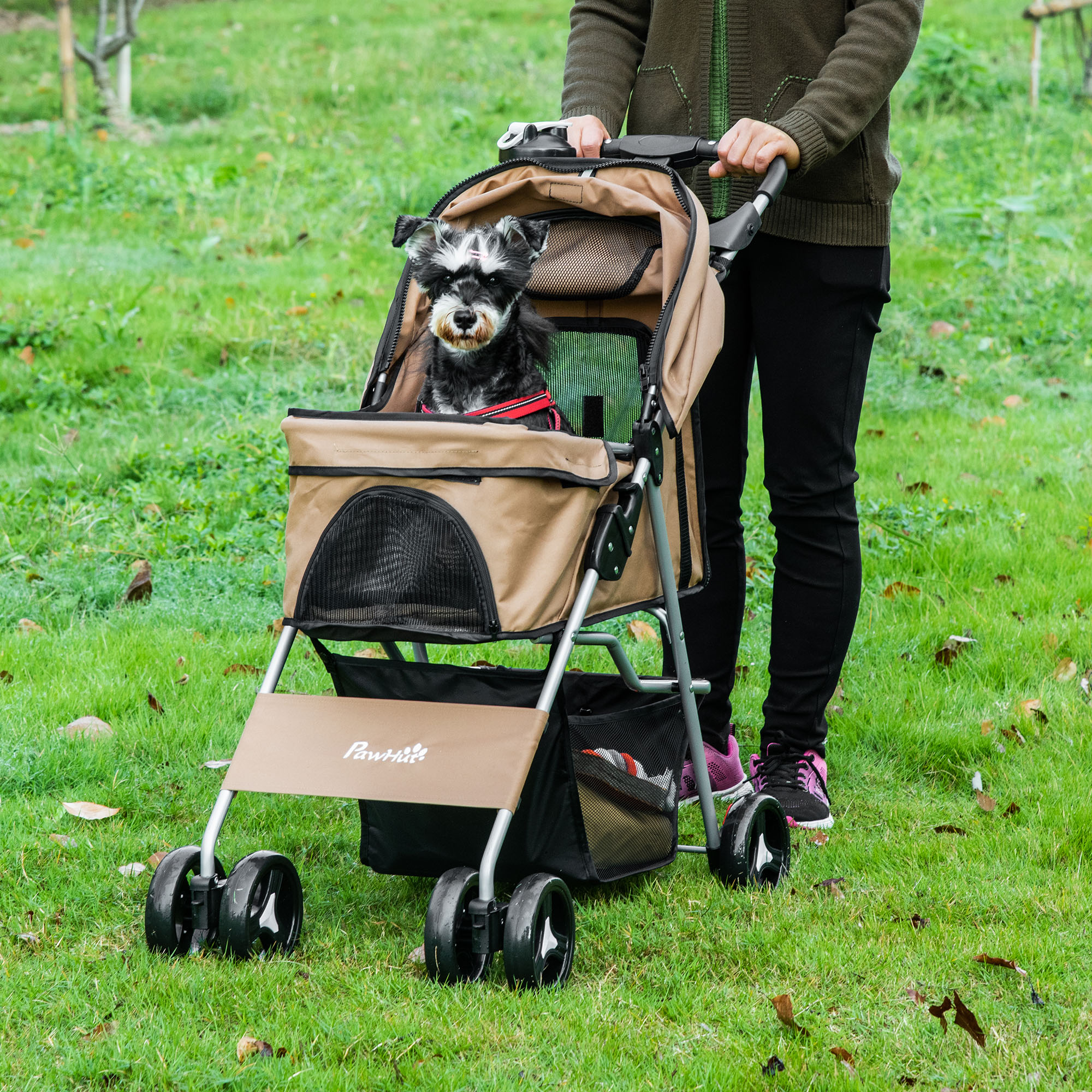 PawHut Faltbarer Hundewagen für kleine Hunde, Hundekinderwagen mit Bremse, günstig online kaufen
