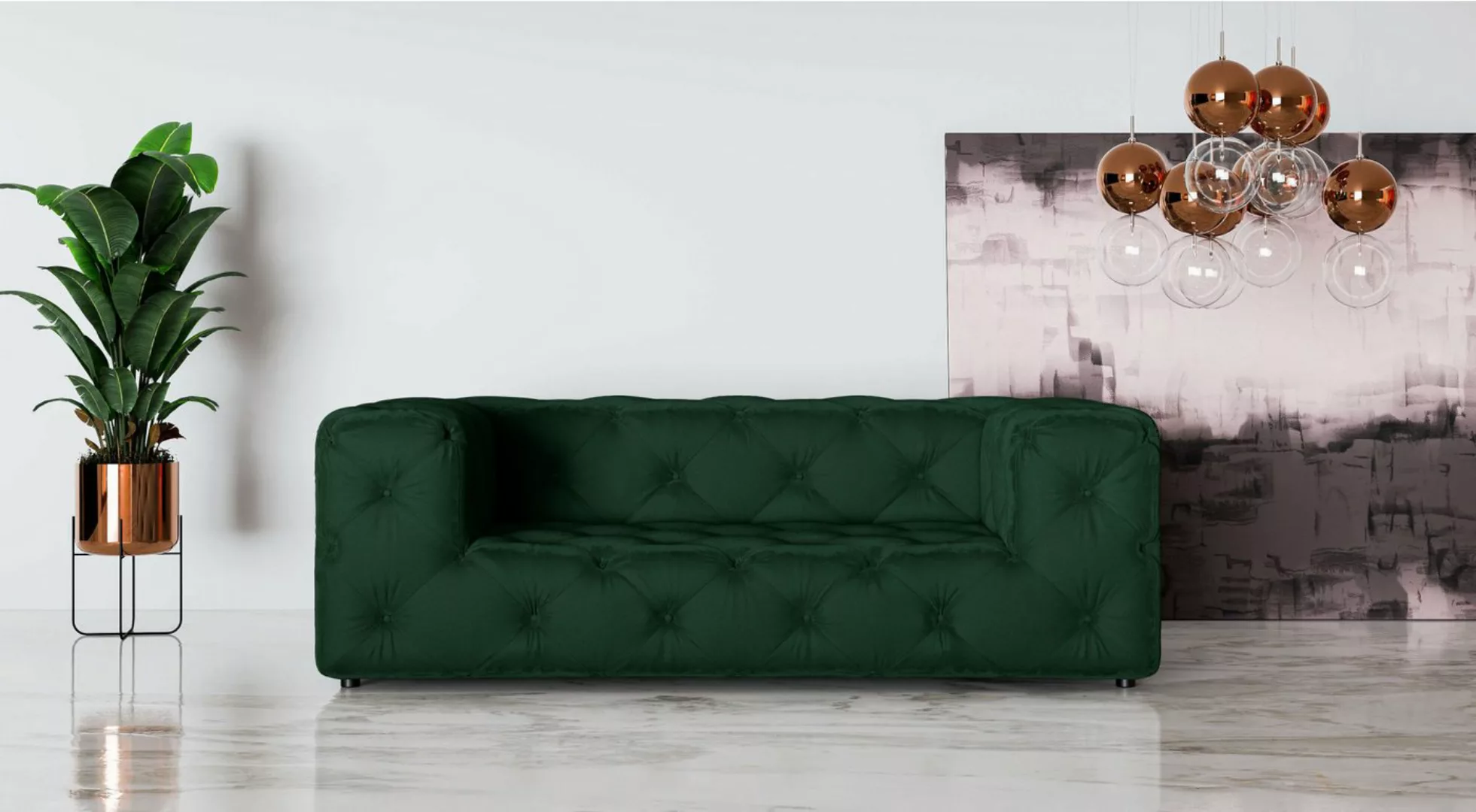 Places of Style 2-Sitzer FOLLINA, 2-Sitzer Sofa mit klassischer Chesterfiel günstig online kaufen