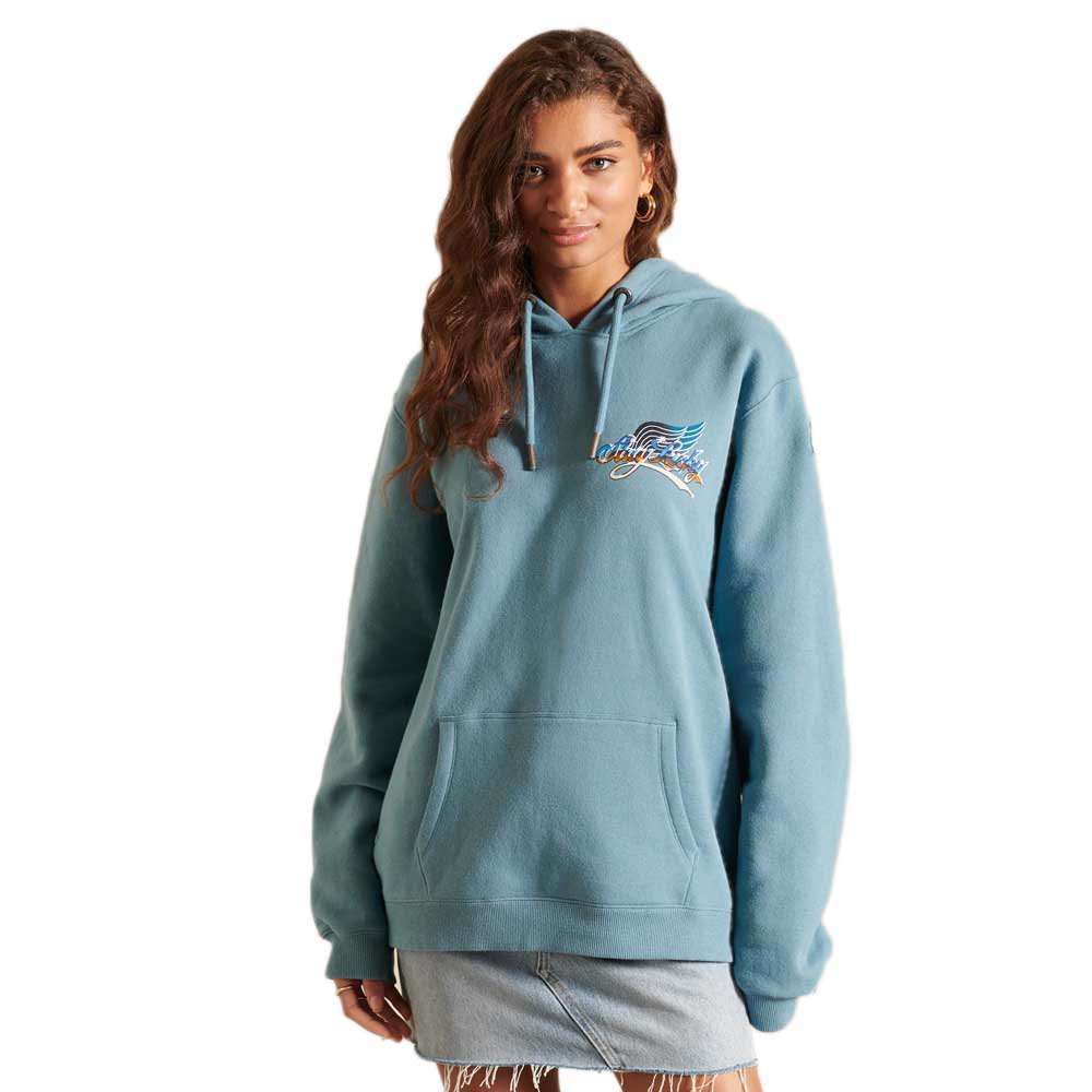 Superdry Boho Graphic Ana Kapuzenpullover XS-S Pottery Blue günstig online kaufen