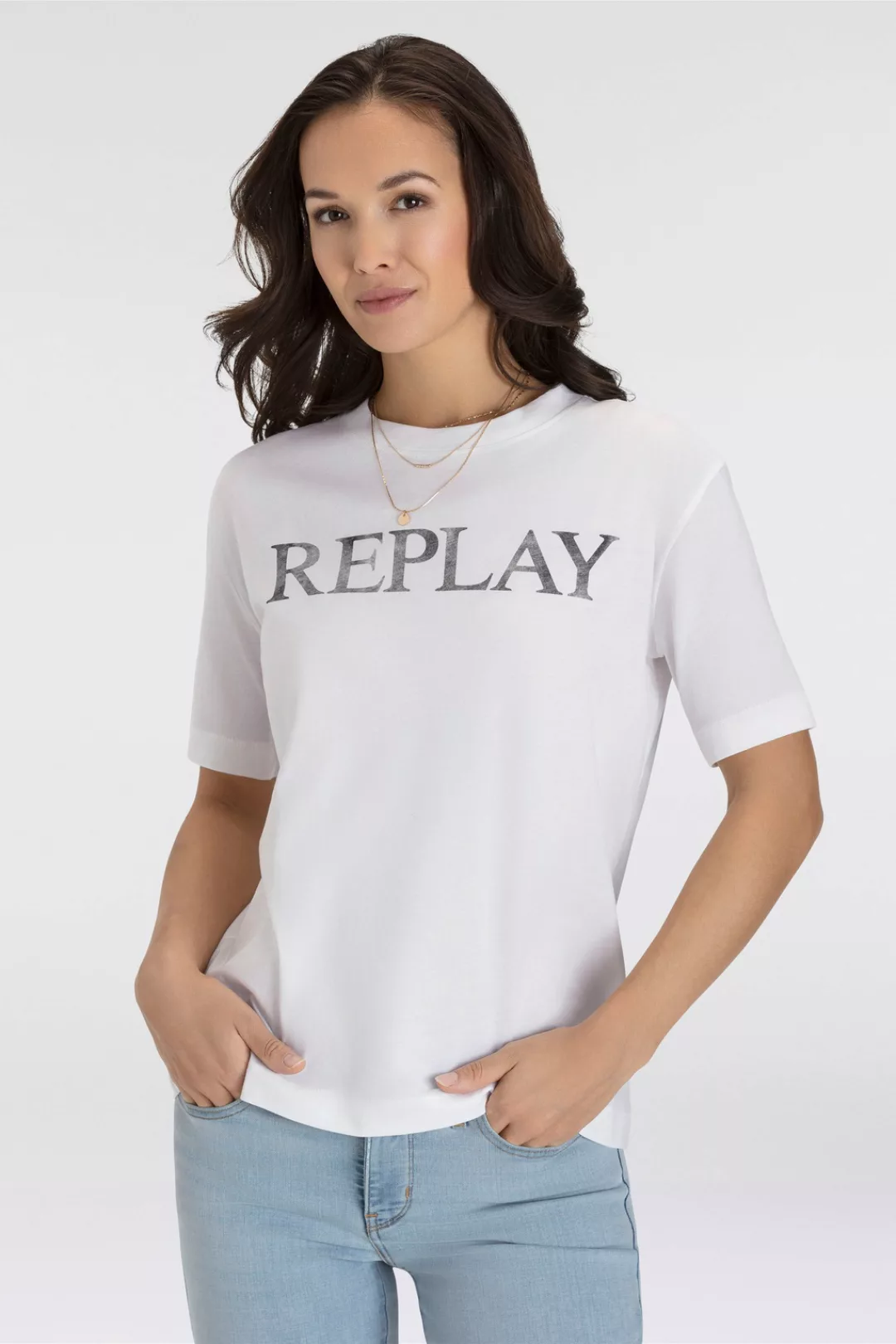 Replay T-Shirt, mit Markenprint vorne günstig online kaufen