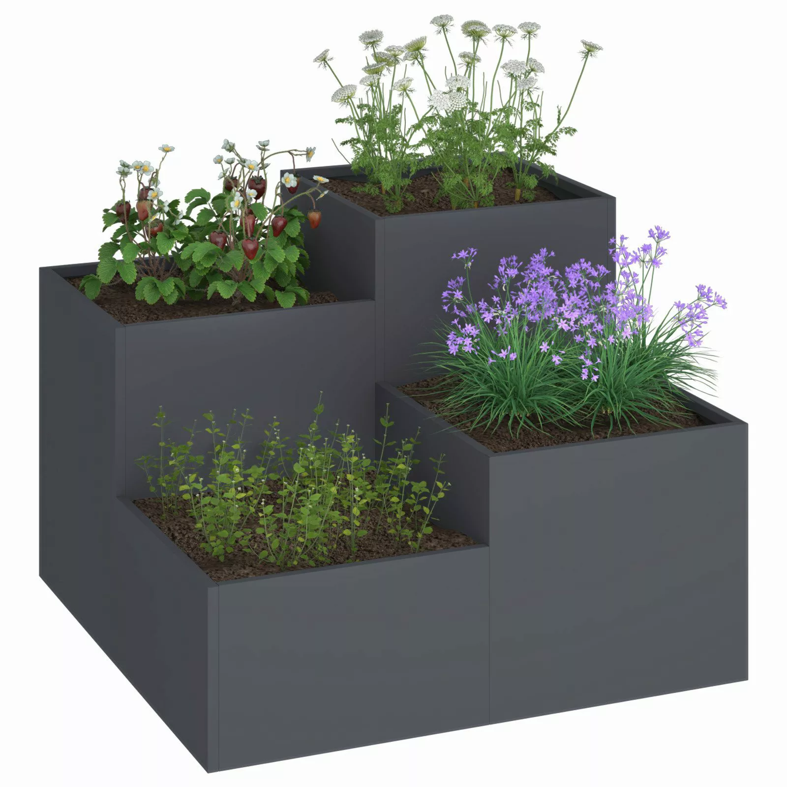 vidaXL Blumentopf Pflanzkübel 100x100x60 cm Anthrazit günstig online kaufen
