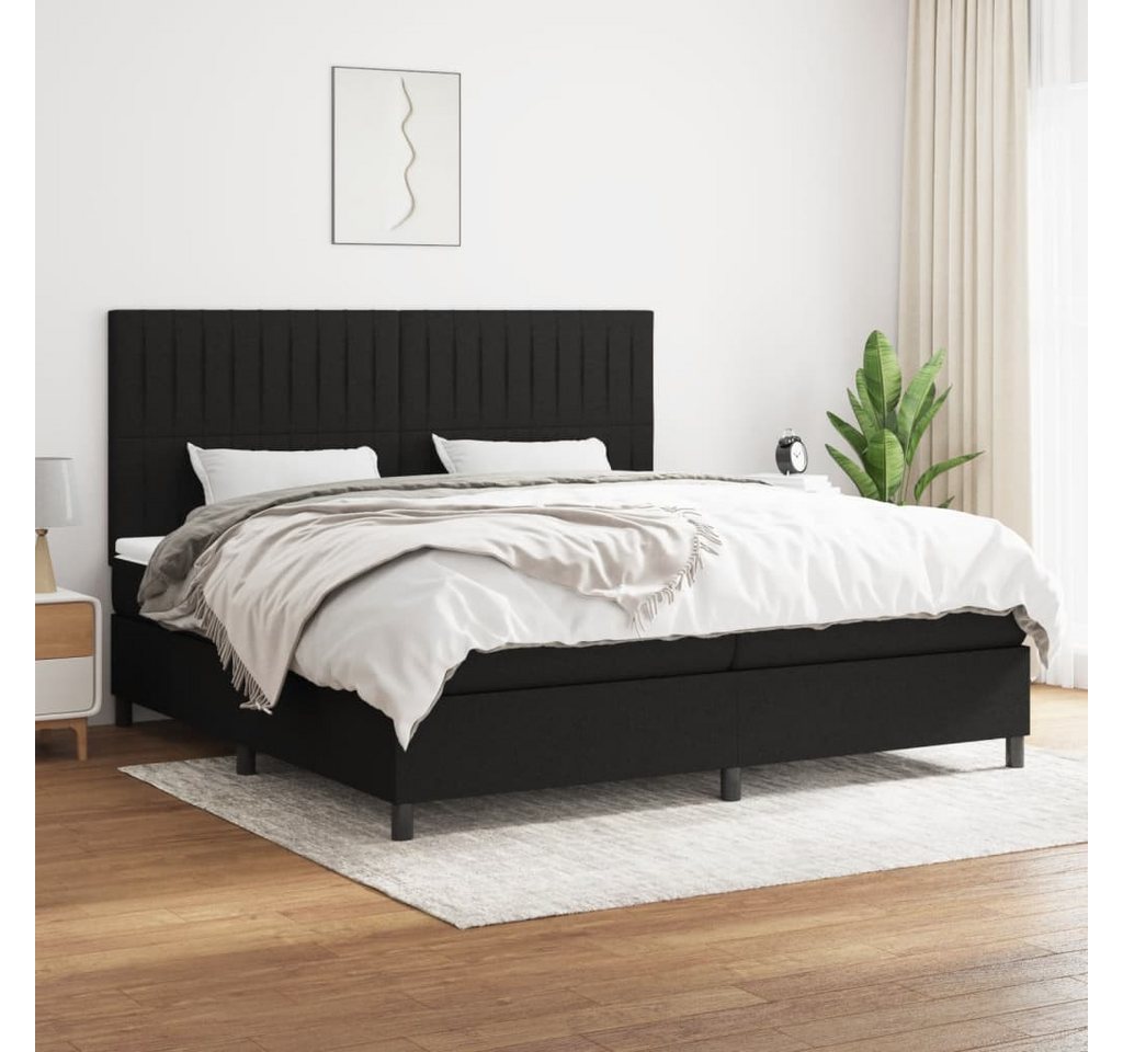 vidaXL Boxspringbett Boxspringbett mit Matratze Schwarz 200x200 cm Stoff Be günstig online kaufen