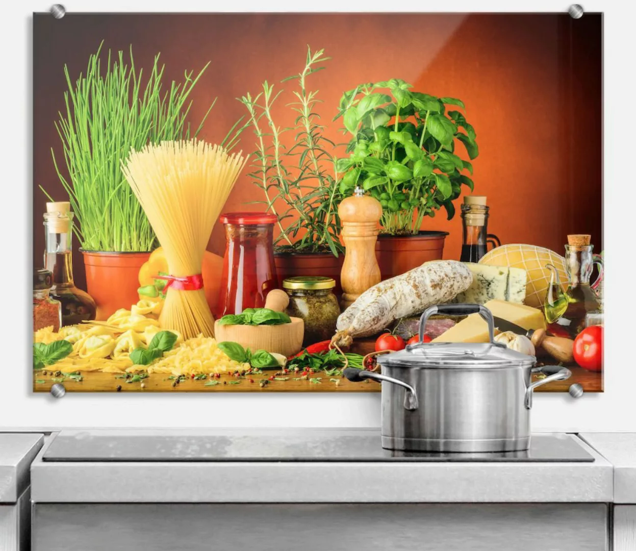 Wall-Art Küchenrückwand »Spritzschutz Italienisch Kochen«, (1 tlg.), Herd W günstig online kaufen