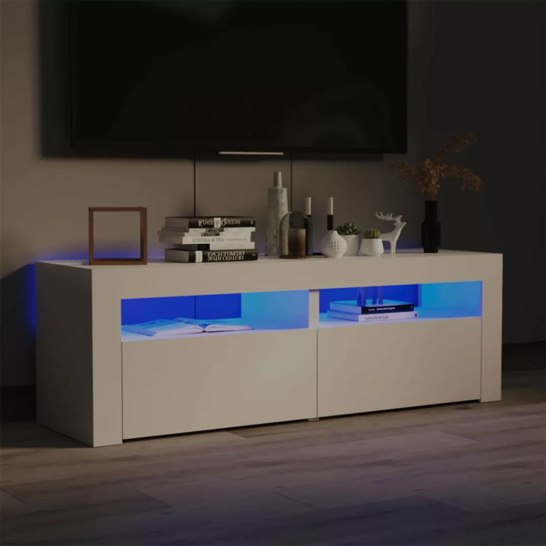 vidaXL TV-Schrank TV-Schrank mit LED-Leuchten Hochglanz-Weiß 120x35x40 cm L günstig online kaufen