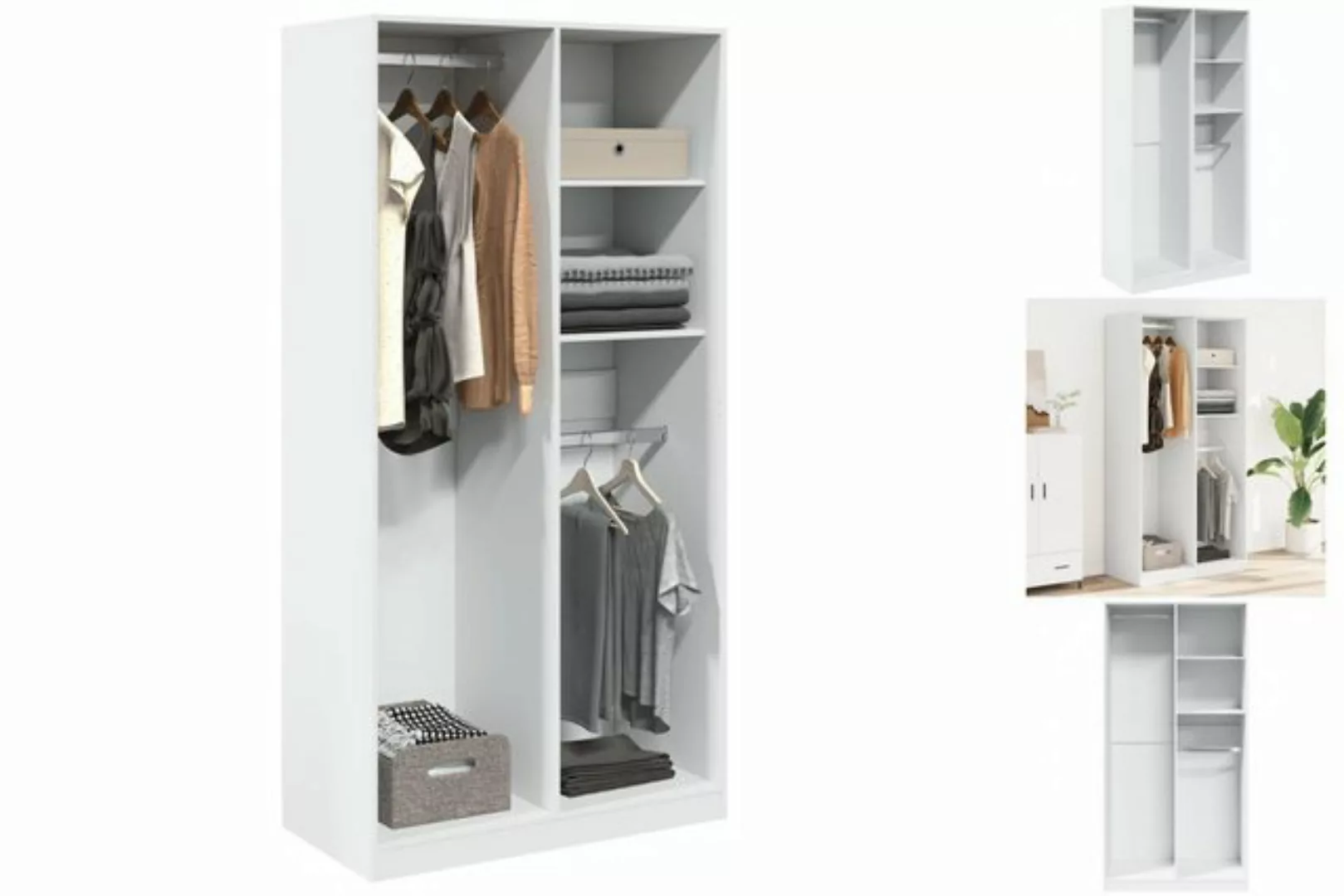 vidaXL Kleiderschrank Kleiderschrank Weiß 100x50x200 cm Spanplatte günstig online kaufen