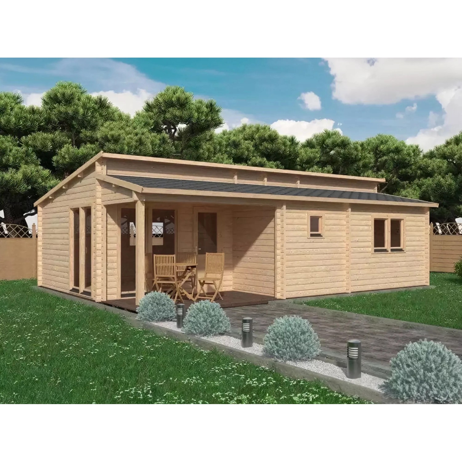 Alpholz Gartenhaus Edith Pultdach 656 cm x 921 cm Naturbelassen günstig online kaufen