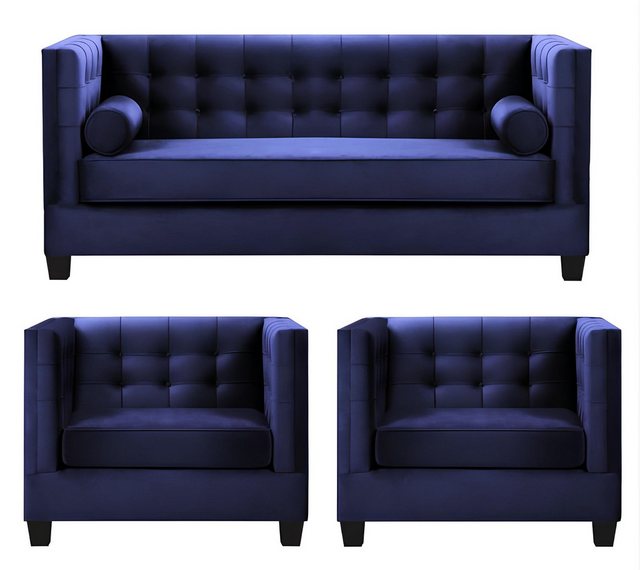 Xlmoebel Sofa Modernes blau-gruppiges Wohnzimmer-Schlafsofa aus Textilstoff günstig online kaufen