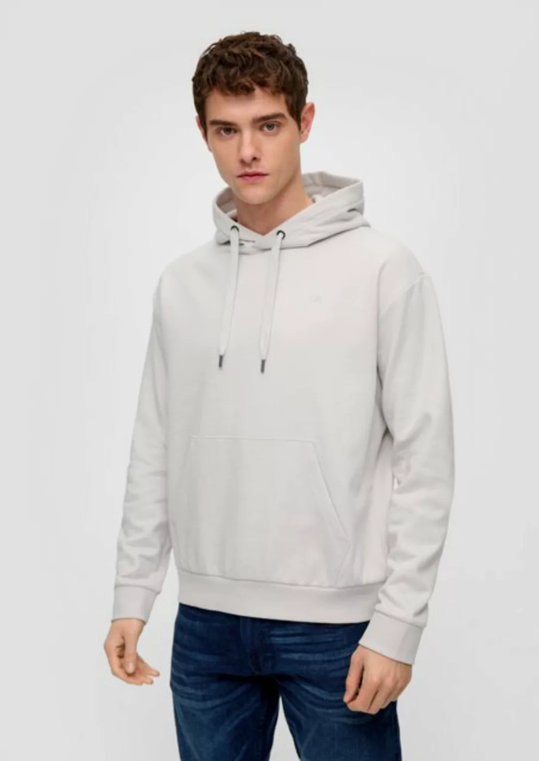 QS Sweatshirt Kapuzen-Sweatshirt mit Logostickerei Logo günstig online kaufen