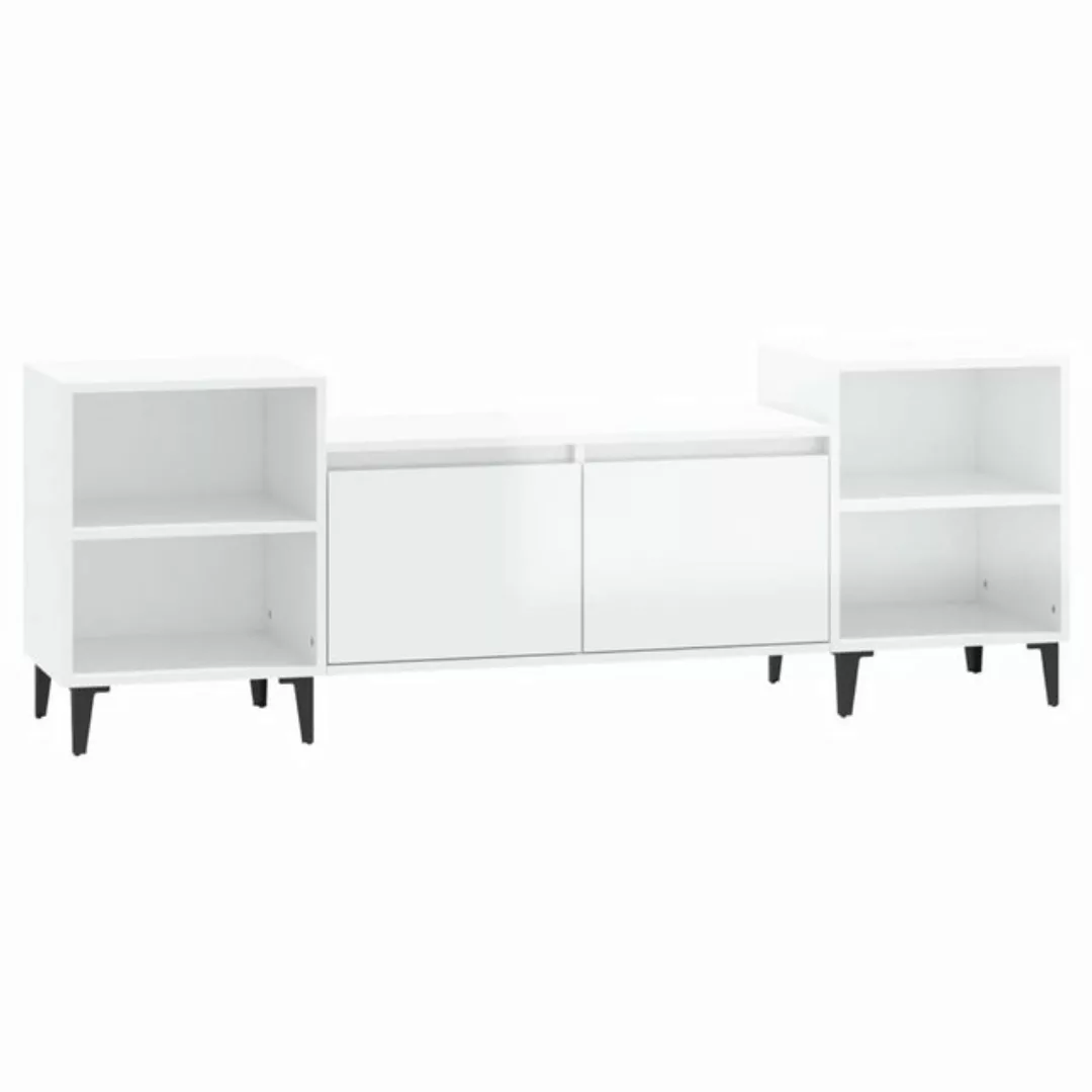 furnicato TV-Schrank Hochglanz-Weiß 160x35x55 cm Holzwerkstoff (1-St) günstig online kaufen