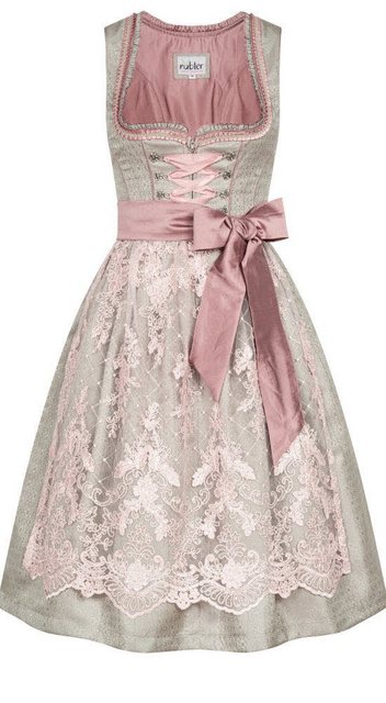 Nübler Trachtenkleid Dirndl midi Rosy in Silber von Nübler günstig online kaufen