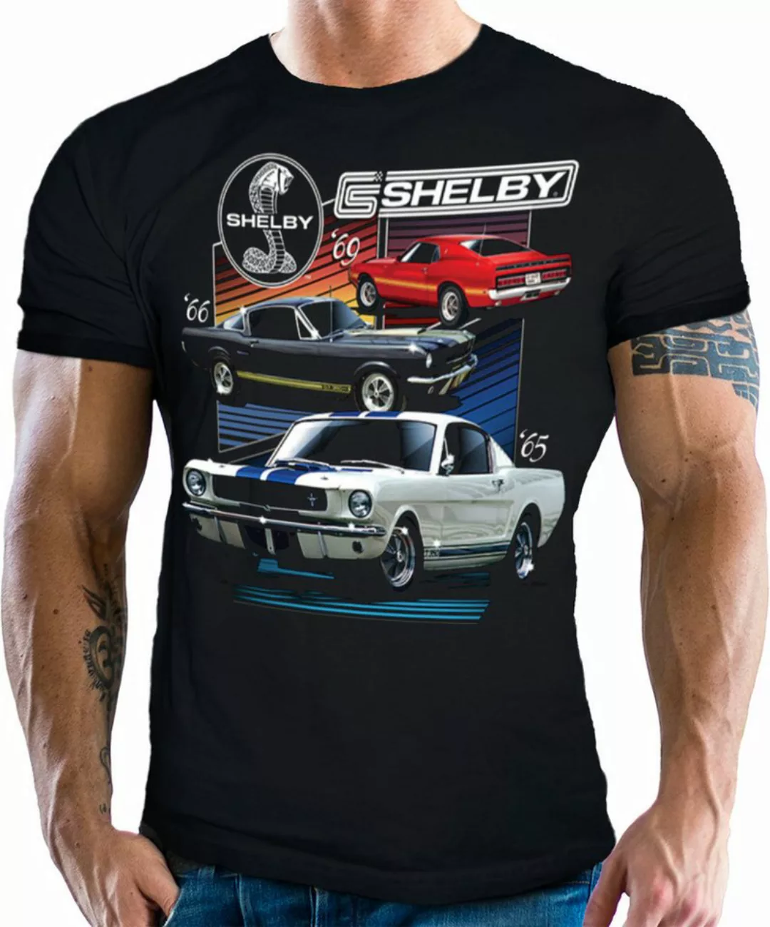 GASOLINE BANDIT® T-Shirt für US Muscle Car Fans - Original Shelby: Cobra Ra günstig online kaufen