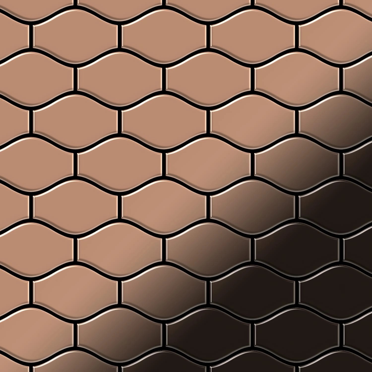 ALLOY Mosaik Fliese Massiv Metall Titan Hochglänzend Kupfer 1,6mm Stark Kar günstig online kaufen