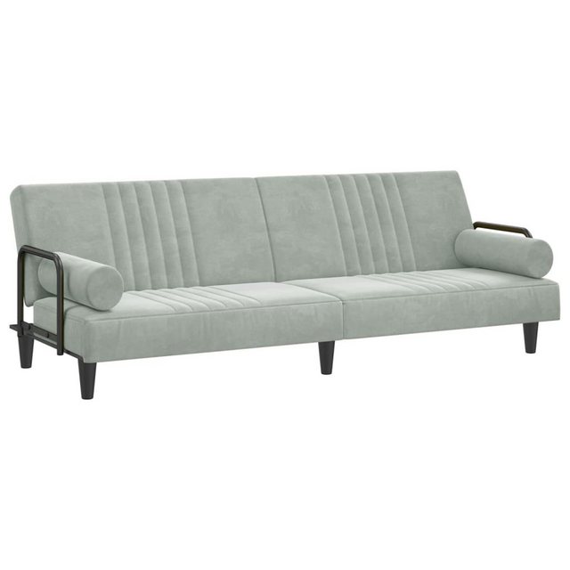 vidaXL Sofa Schlafsofa mit Armlehnen Hellgrau Samt Schlafcouch Sofa Couch G günstig online kaufen