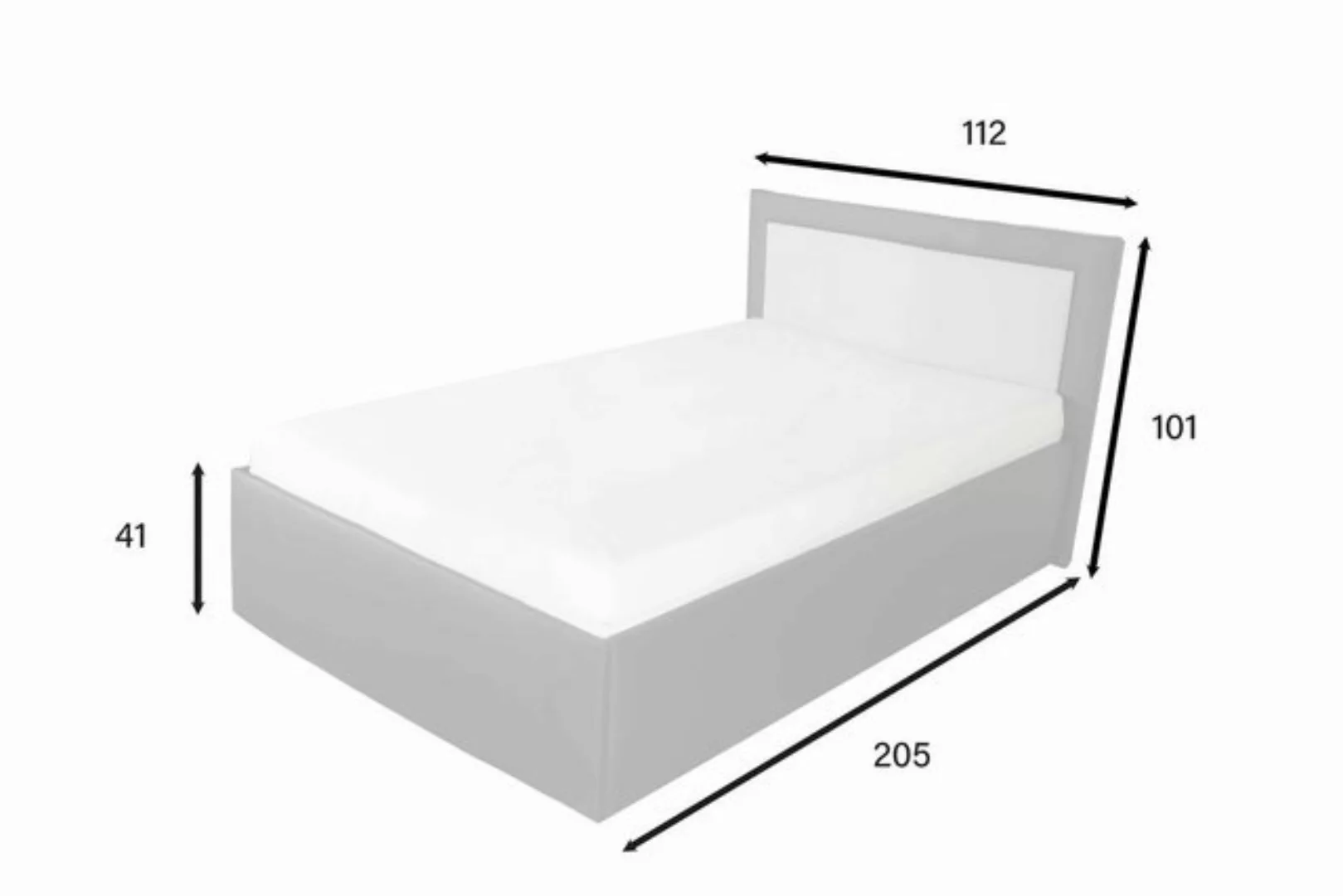 Halmon Schlafkomfort Betten Polsterbett Skala (Set, 4-tlg., Bett), 2 Farbe günstig online kaufen
