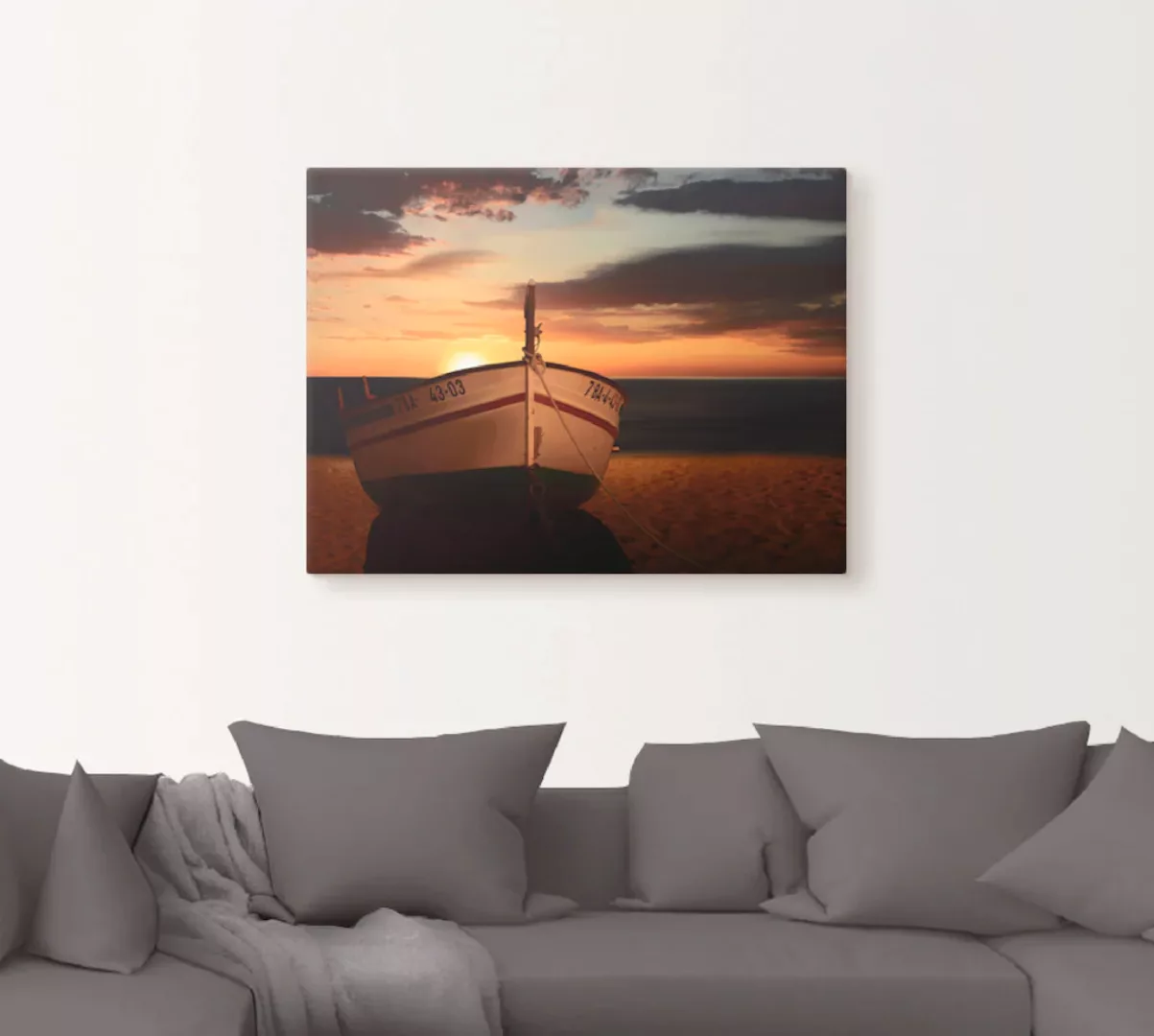 Artland Wandbild »Das Boot im Sonnenuntergang«, Küste, (1 St.) günstig online kaufen