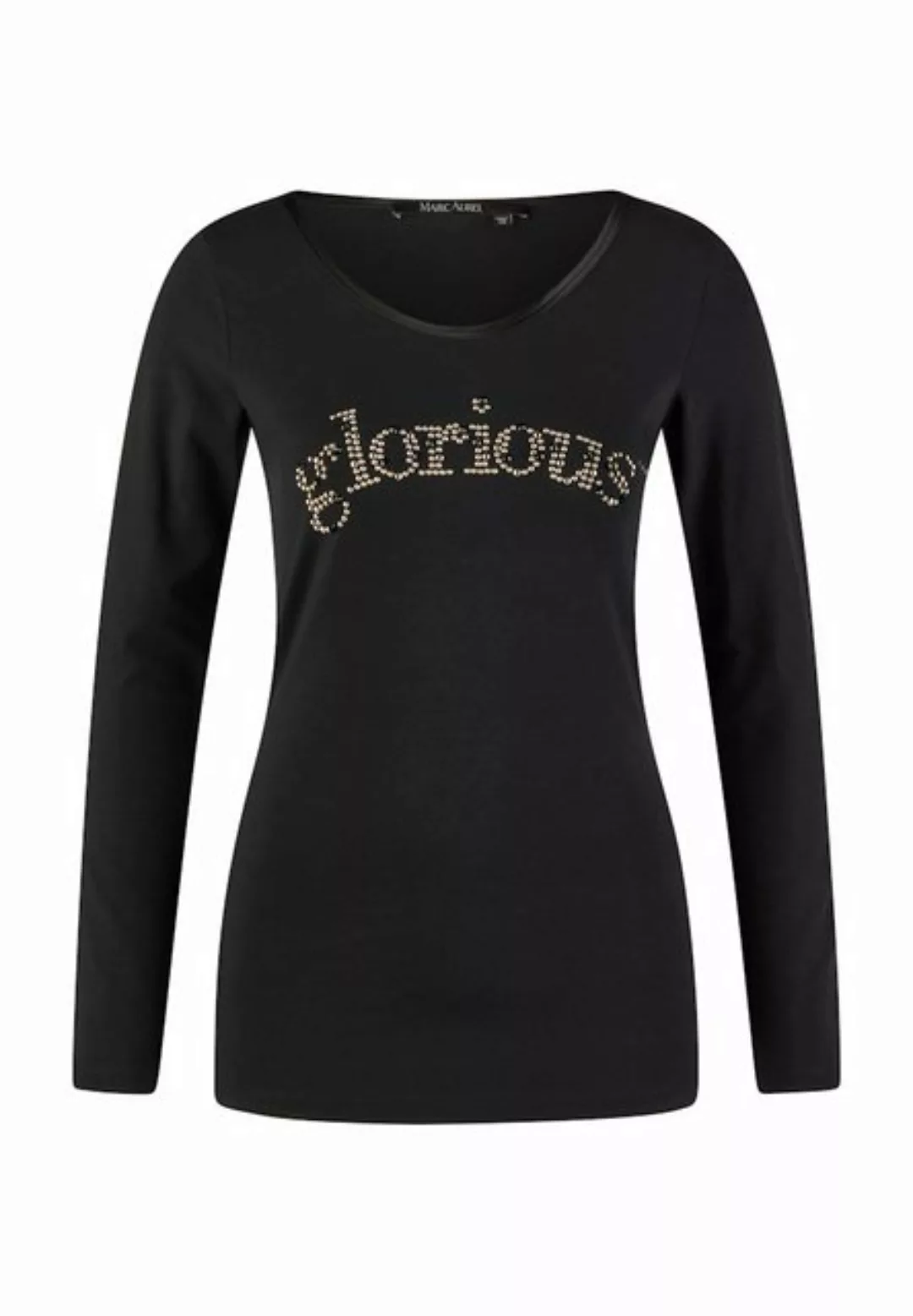 MARC AUREL Blusenshirt Langarmshirt mit GLORIOUS Nietendekoration black var günstig online kaufen