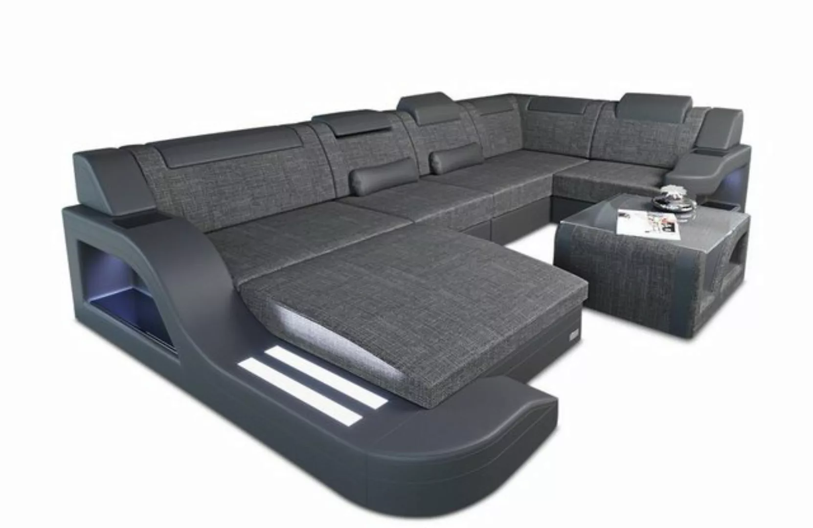 Sofa Dreams Wohnlandschaft Stoffsofa Couch Stoff Polster Palermo U Form Sof günstig online kaufen