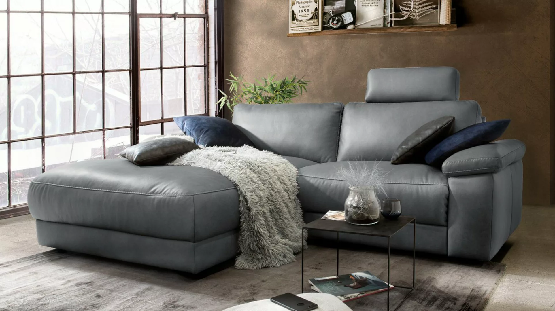 KAWOLA Ecksofa LOLA, Sofa Stoff od. Leder, Recamiere rechts od. links, vers günstig online kaufen