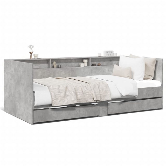 vidaXL Bett Tagesbett mit Schubladen Betongrau 75x190 cm Holzwerkstoff günstig online kaufen