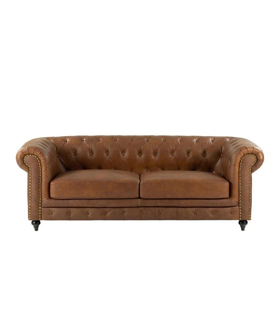 Xlmoebel 3-Sitzer Ledersofa - Brauner Sessel mit Polsterung, 1 Teile, Herge günstig online kaufen