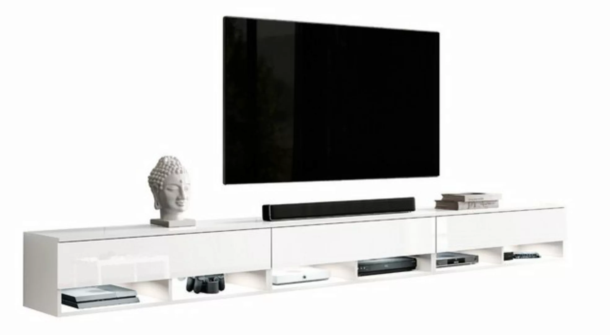 Furnix TV-Schrank ALYX 300 cm Lowboard TV-Kommode mit 3 Türen ohne LED B300 günstig online kaufen