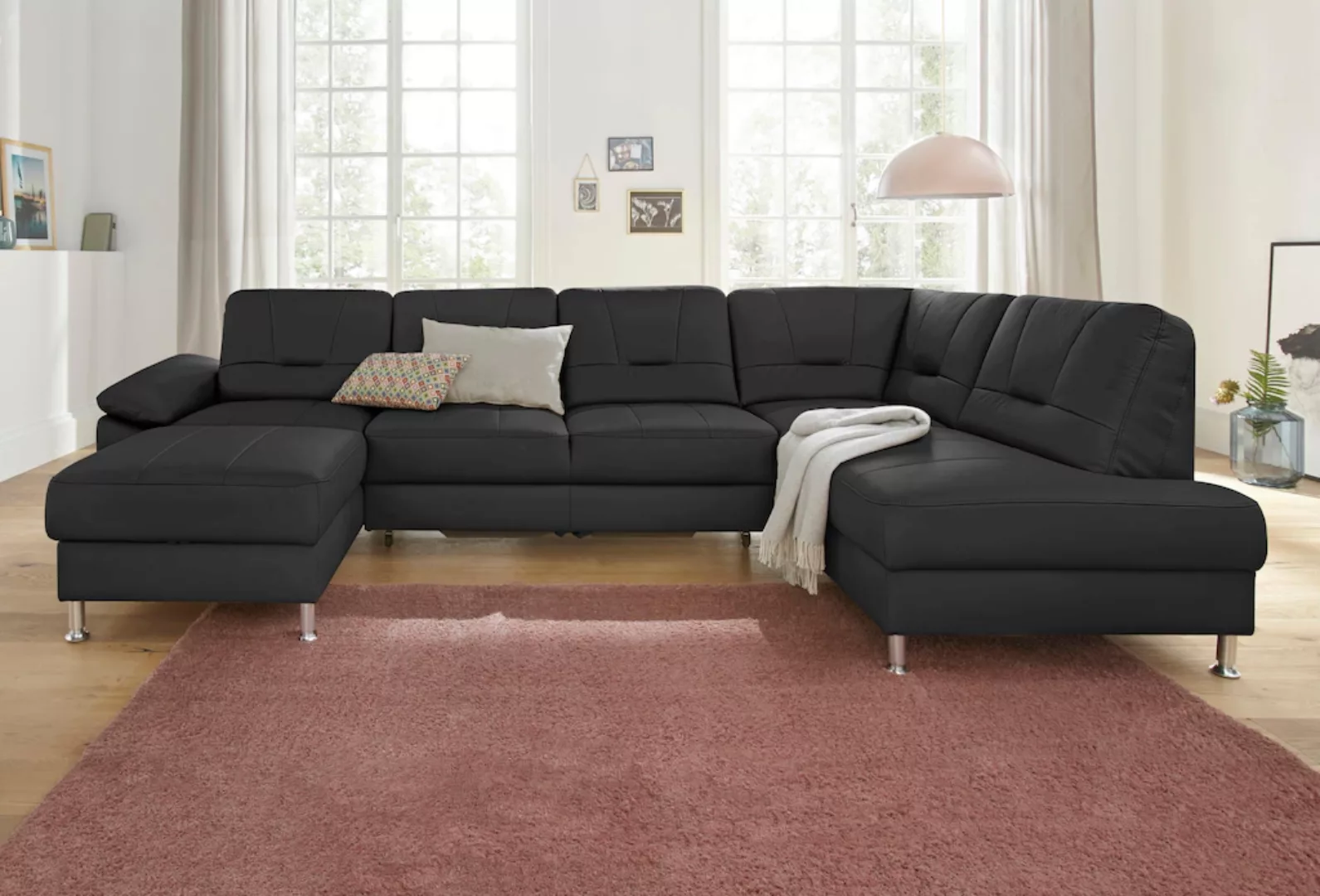 exxpo - sofa fashion Wohnlandschaft »Castello, U-Form«, wahlweise mit Bettf günstig online kaufen