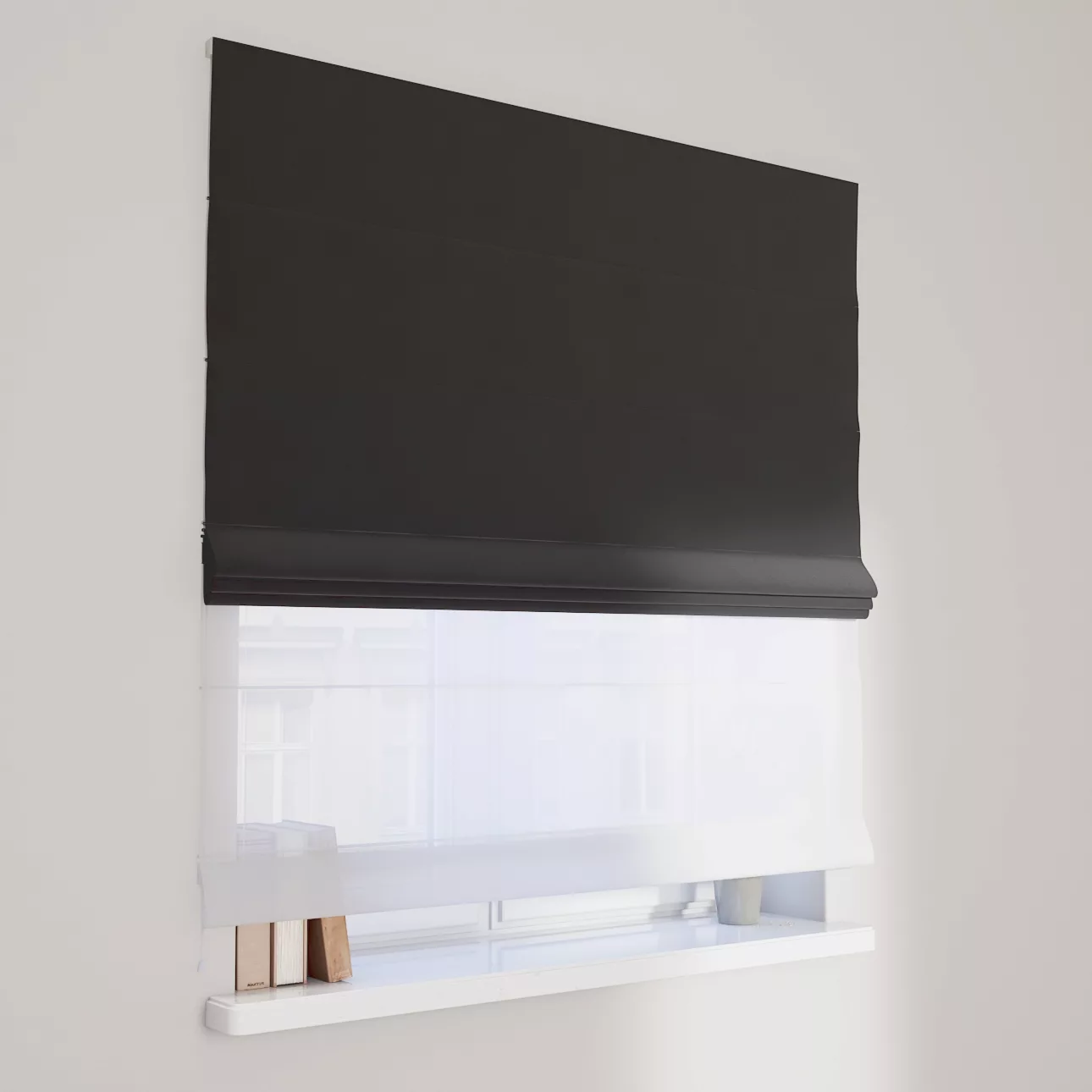 Dekoria Doppelraffrollo Duo, schwarz, 120 x 150 cm günstig online kaufen