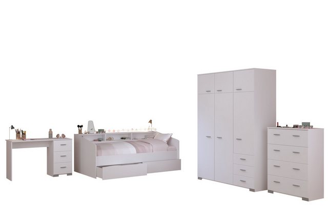 Parisot Stauraumbett Parisot Sleep 40-Kinderzimmer Stauraumbett Weiß 90x200 günstig online kaufen