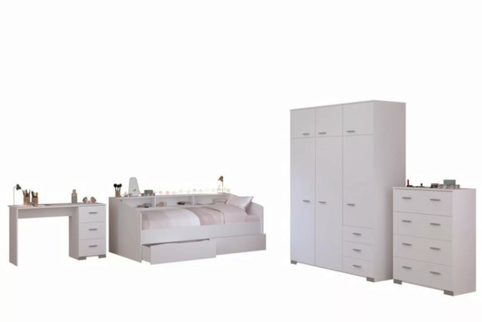 Parisot Stauraumbett Parisot Sleep 40-Kinderzimmer Stauraumbett Weiß 90x200 günstig online kaufen