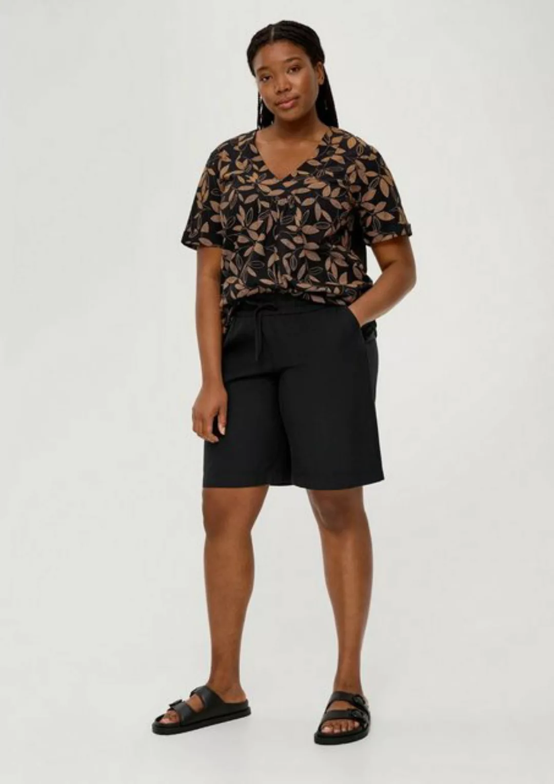 TRIANGLE Shorts Regular curvy: Kurze Hose aus Twill Durchzugkordel günstig online kaufen
