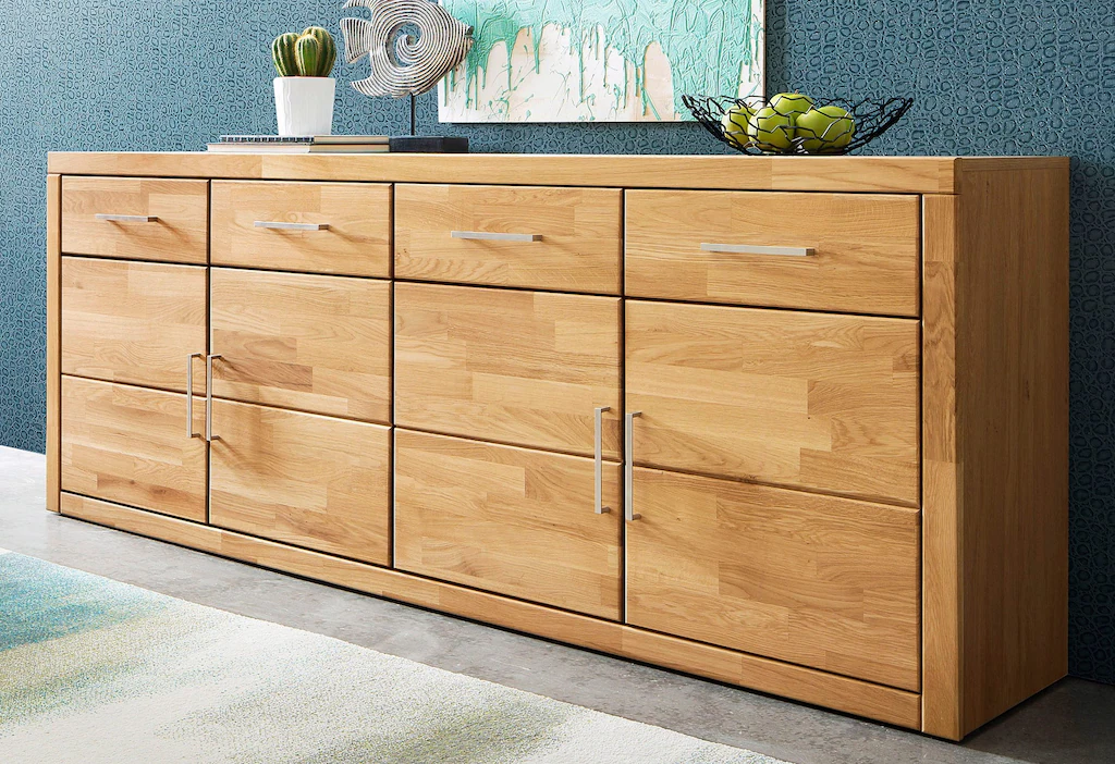 Home affaire Sideboard "Trondheim,200 cm breit,42 cm tief, Fronten Holzmass günstig online kaufen