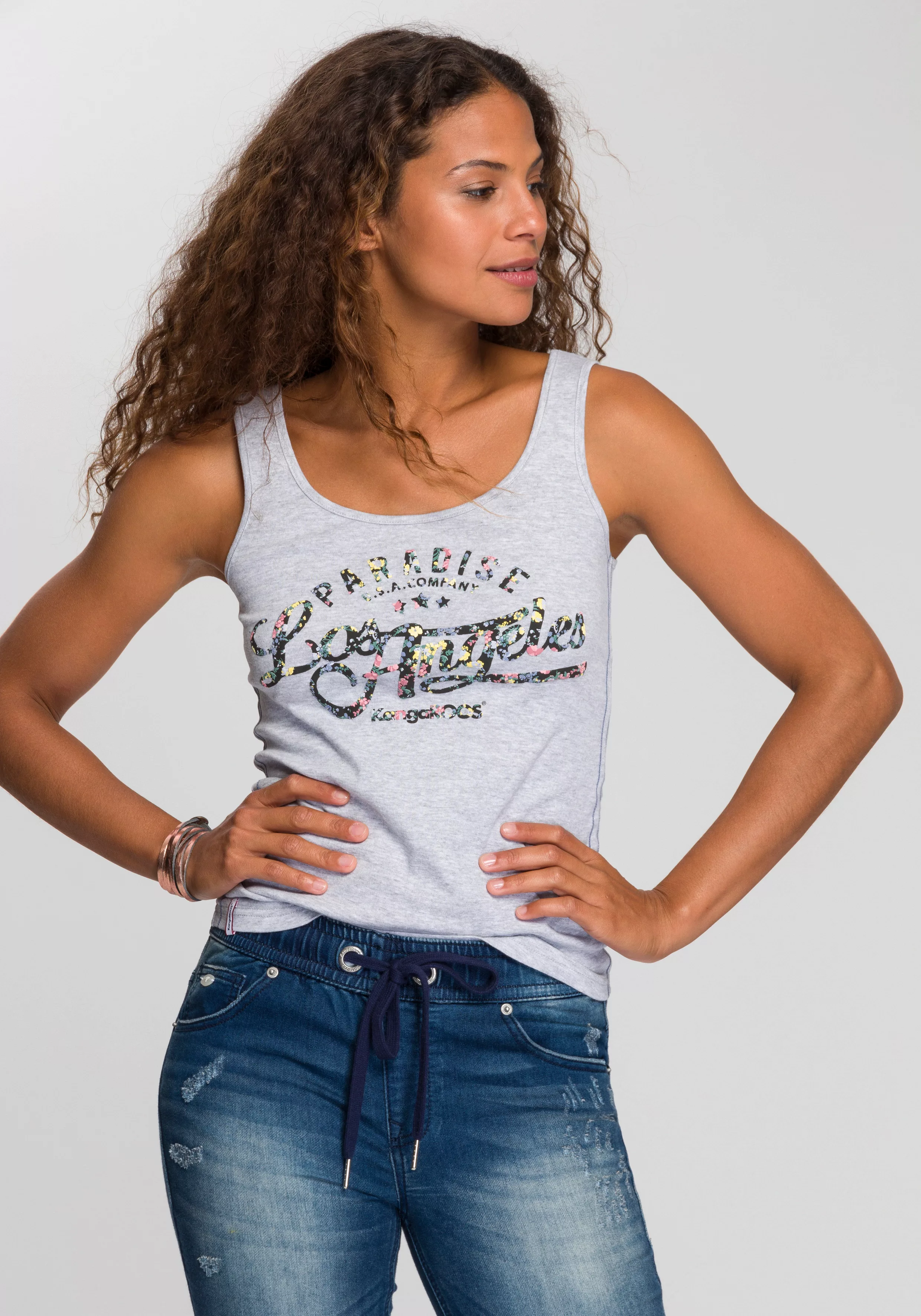 KangaROOS Tanktop mit blumigem Puff-Print günstig online kaufen