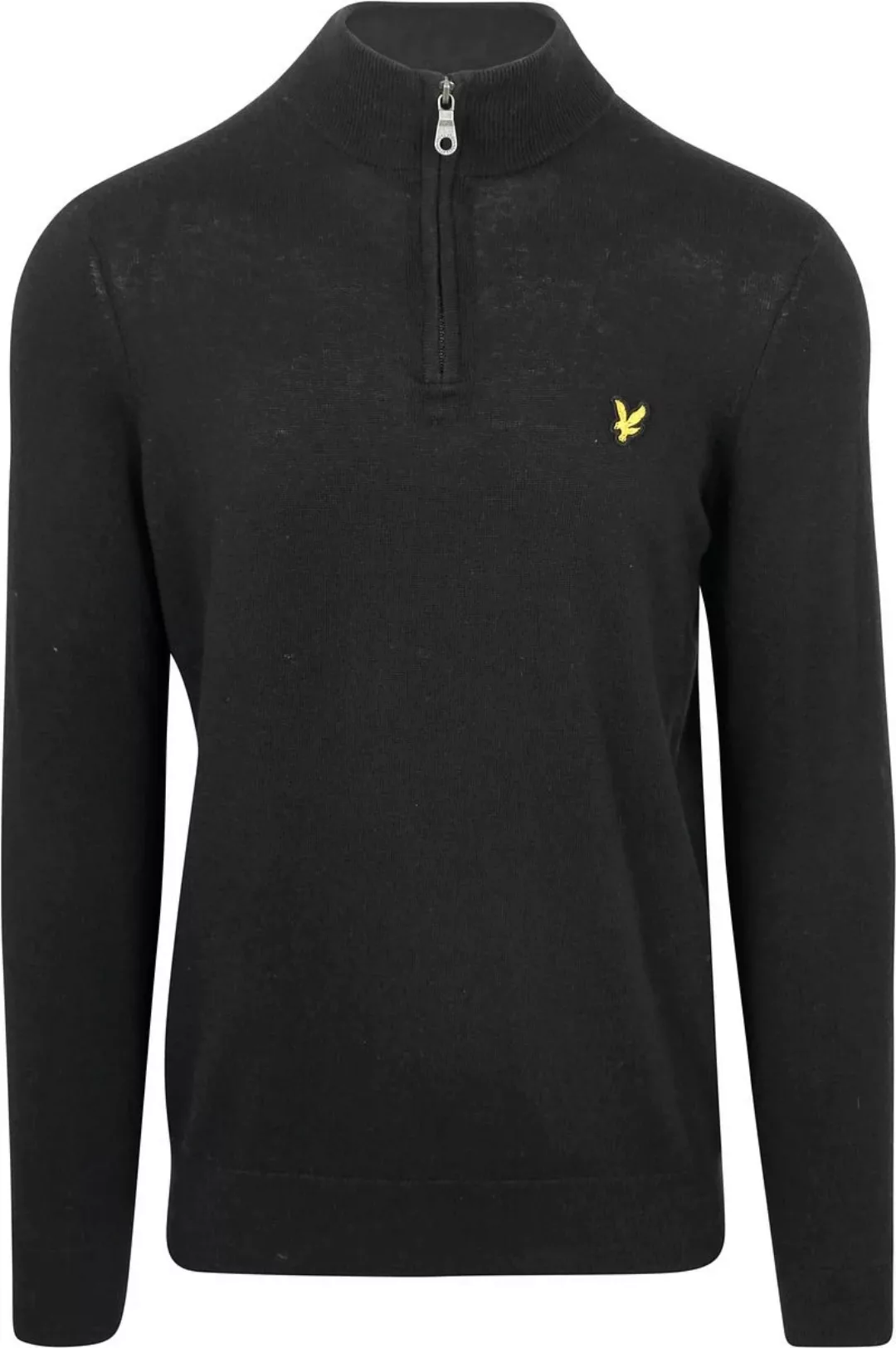 Lyle & Scott Half Zip Pull Merino Wolle Schwarz - Größe M günstig online kaufen