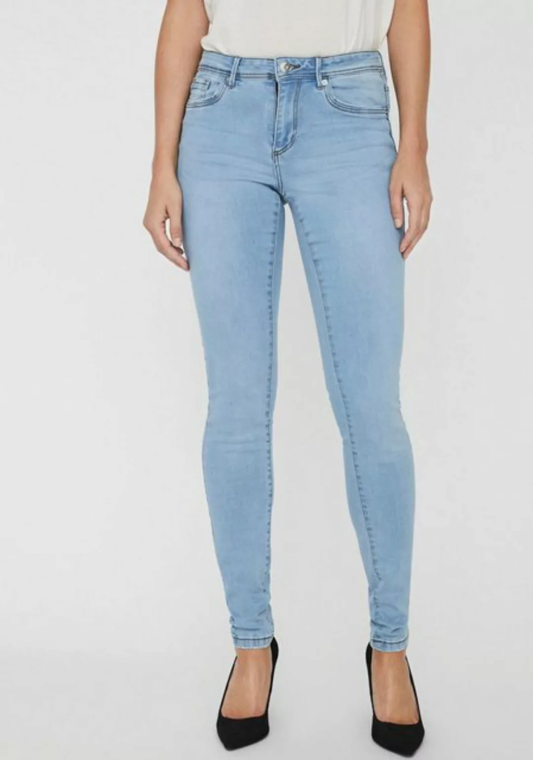 Vero Moda Damen Jeans VMTANYA - Skinny Fit - Blau - Light Blue Denim günstig online kaufen