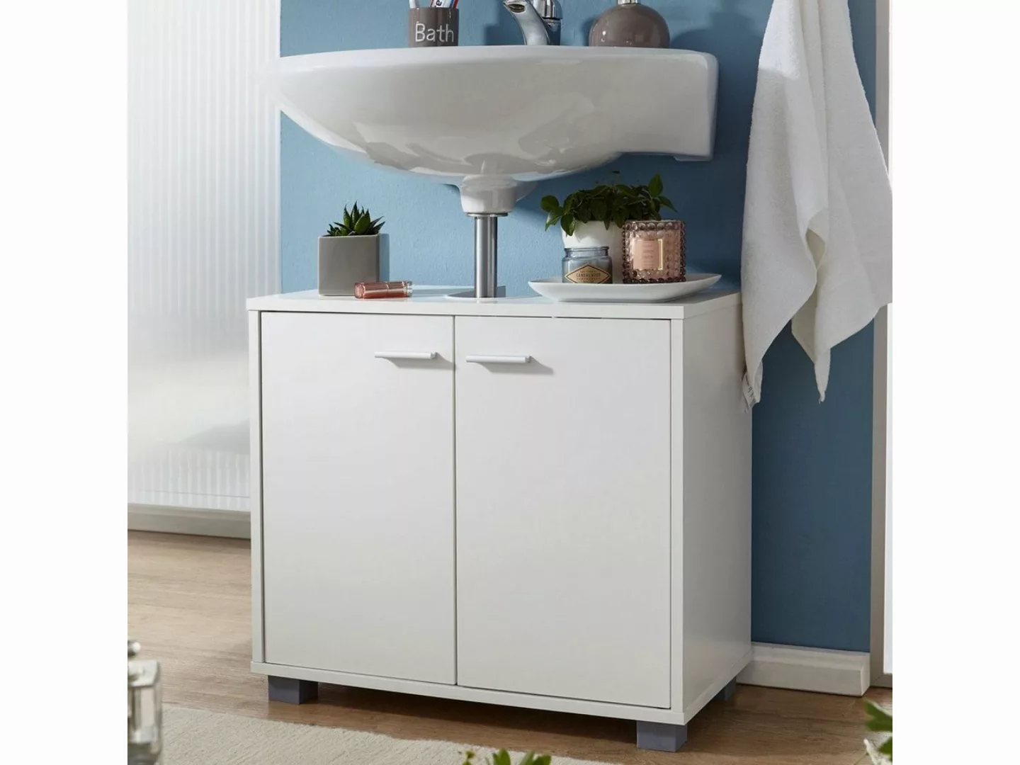 furnicato Waschbeckenunterschrank Design Weiß günstig online kaufen
