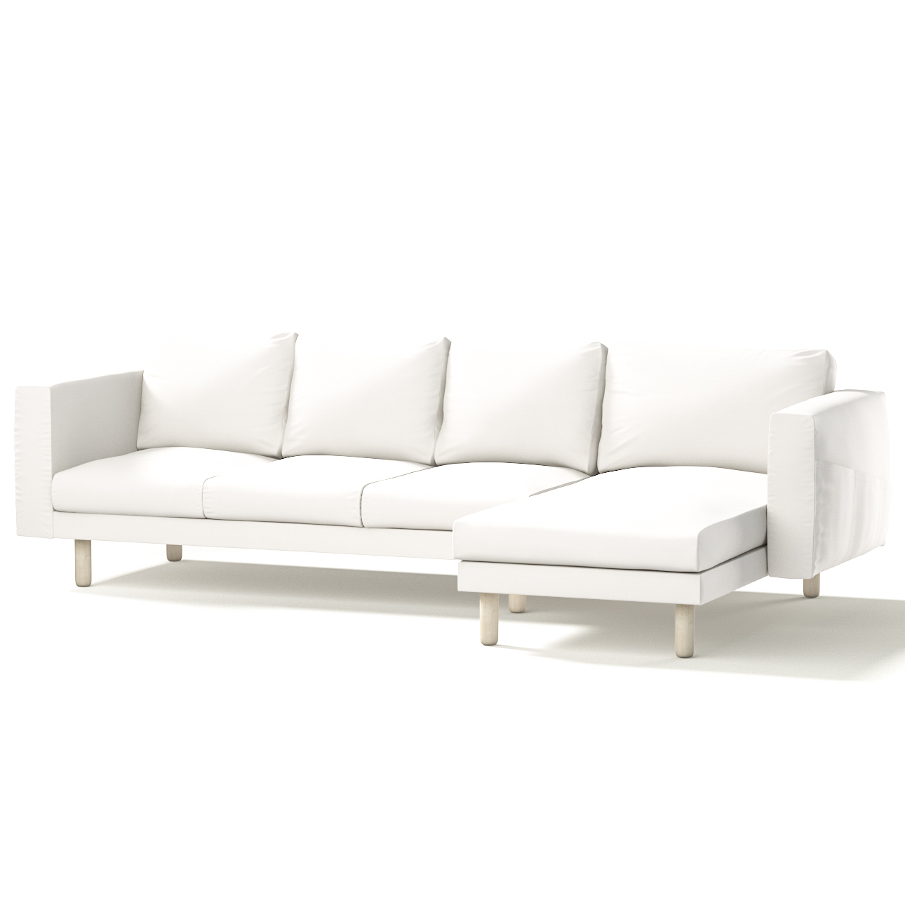 Bezug für Norsborg 4-Sitzer Sofa mit Recamiere, weiss, Norsborg Bezug für 4 günstig online kaufen