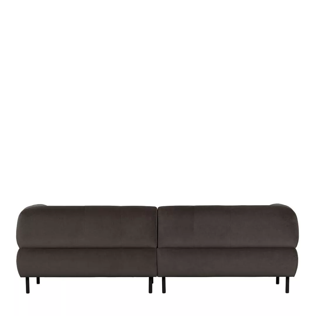 Lounge Sofa mit Bezug aus washed Samt Graubraun günstig online kaufen