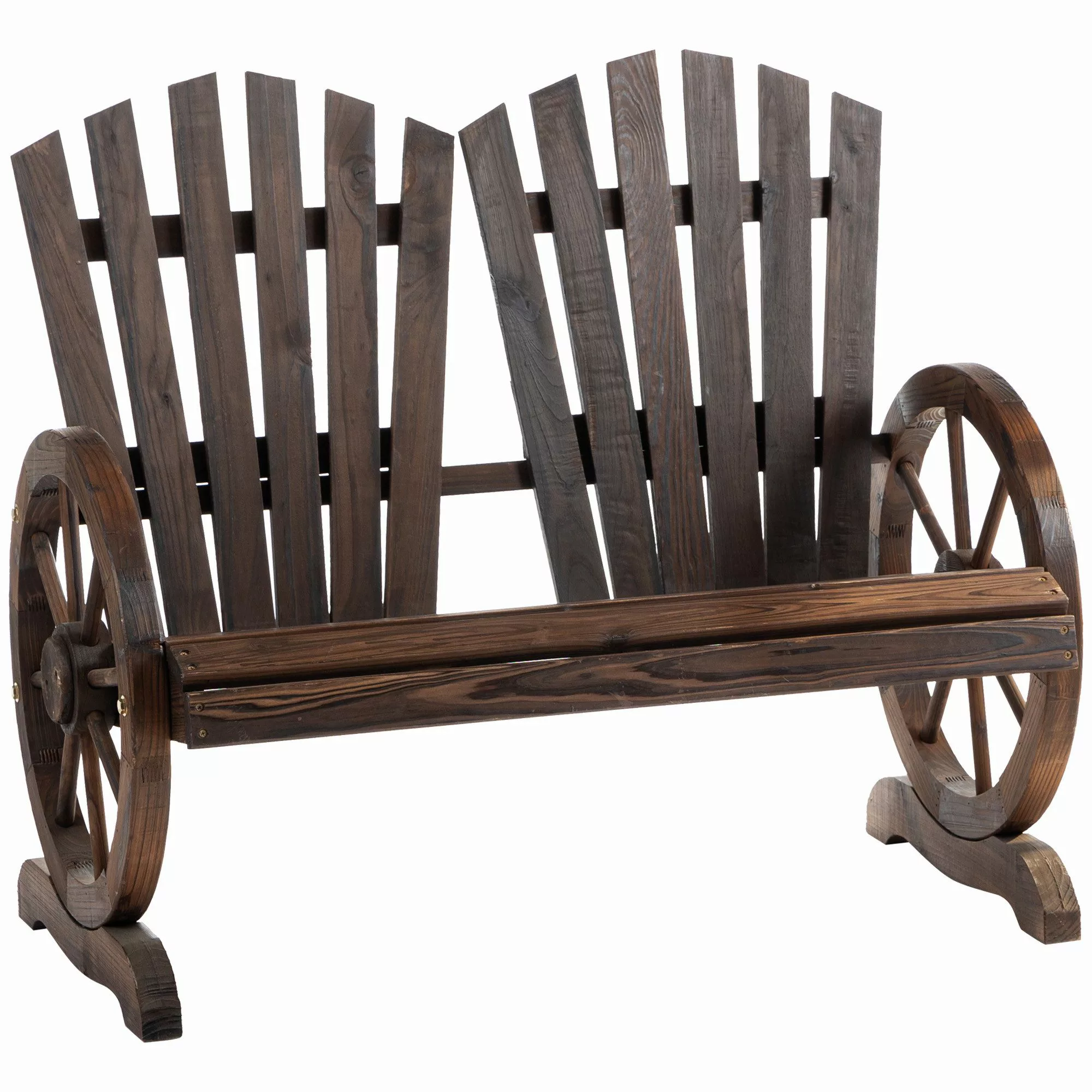 Outsunny Bank Gartenbank mit Armlehne, Tannenholz, günstig online kaufen
