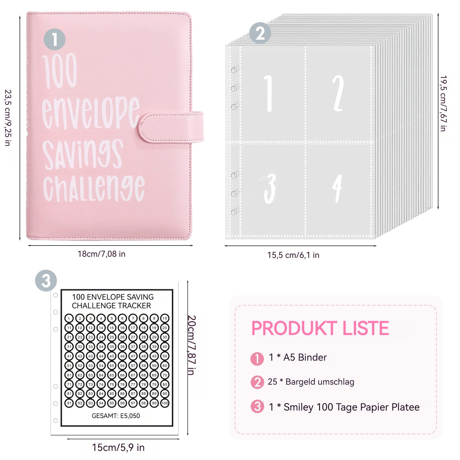 BlingBin Ringbuchmappe Geldsparbinder Budget Planner, 100 günstig online kaufen