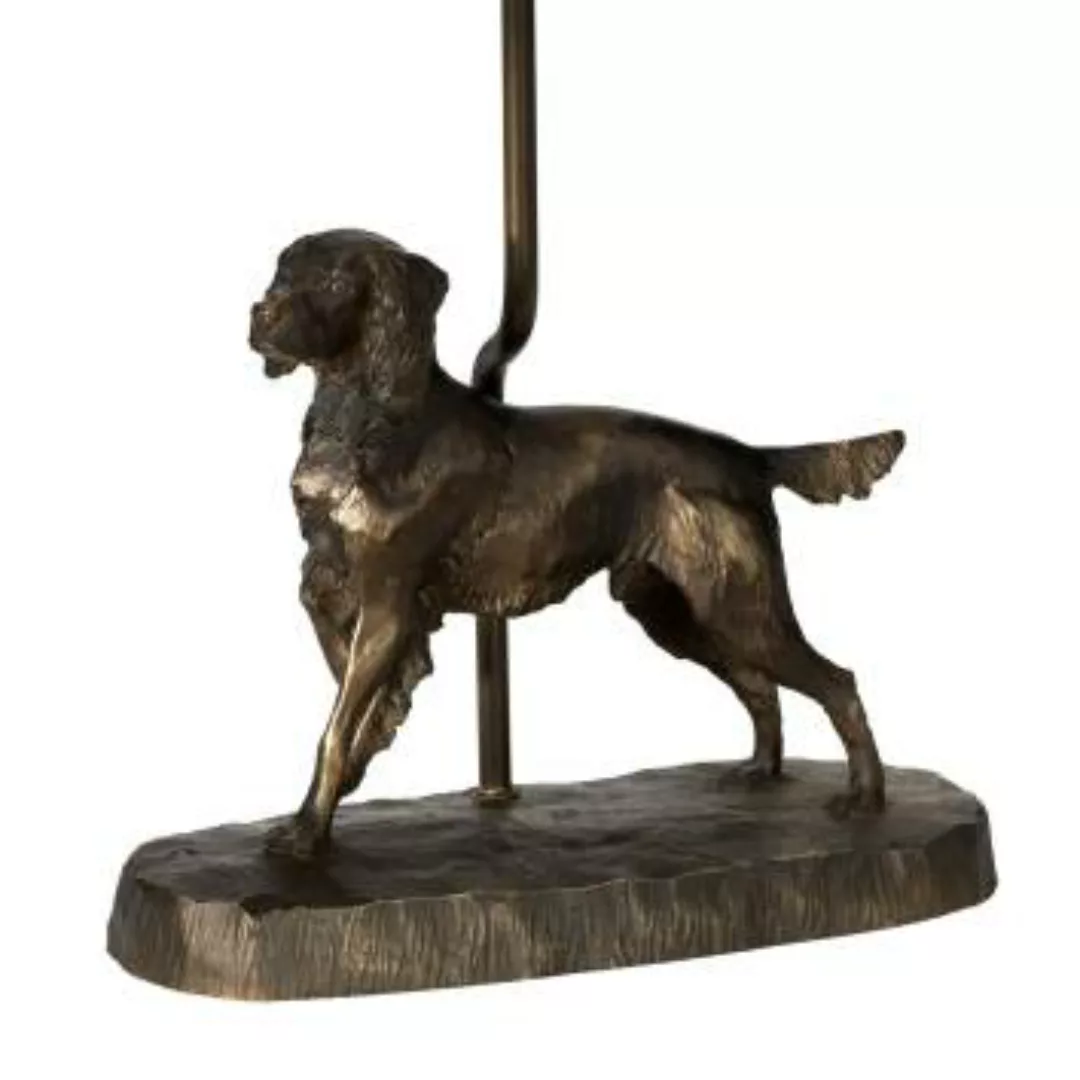 Gestell Tischleuchte E27 in Bronze antik Hund Resin günstig online kaufen