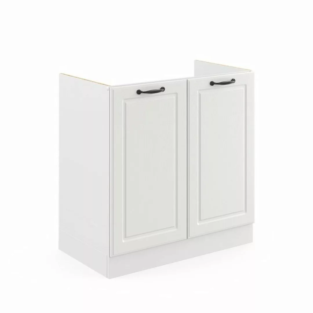 Vicco Spülenunterschrank R-Line, Weiß Landhaus/Weiß, 80 cm, AP Anthrazit günstig online kaufen