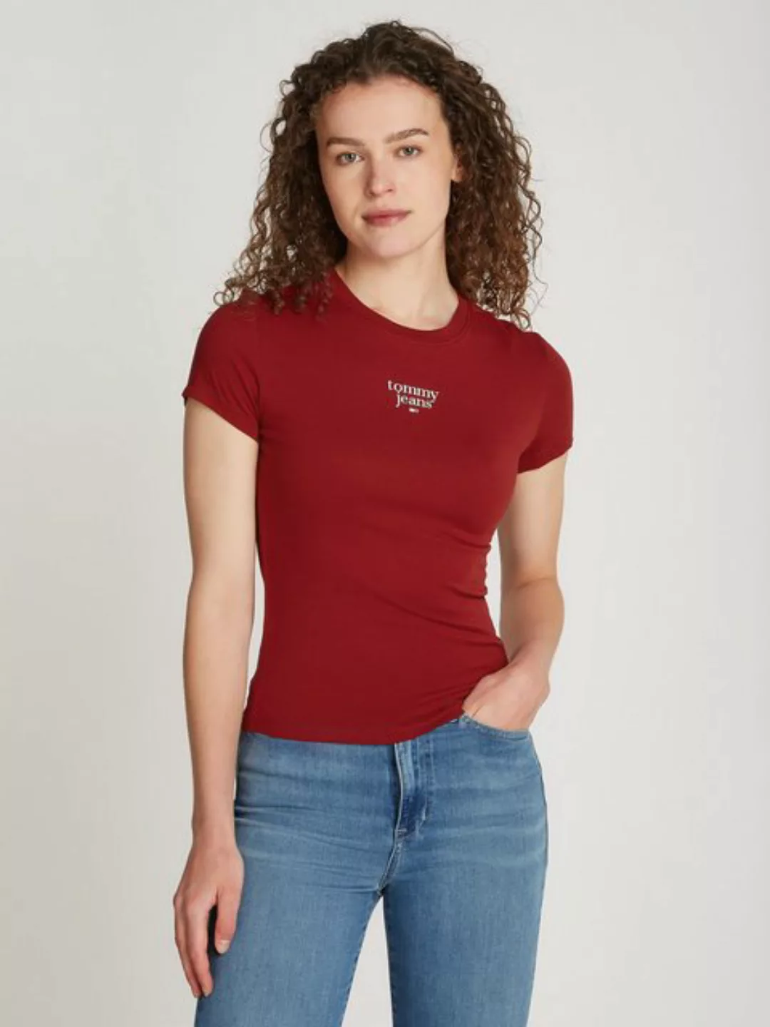 Tommy Jeans Curve T-Shirt TJW SLIM ESSENTIAL LOGO1 TEE EXT in Großen Größen günstig online kaufen