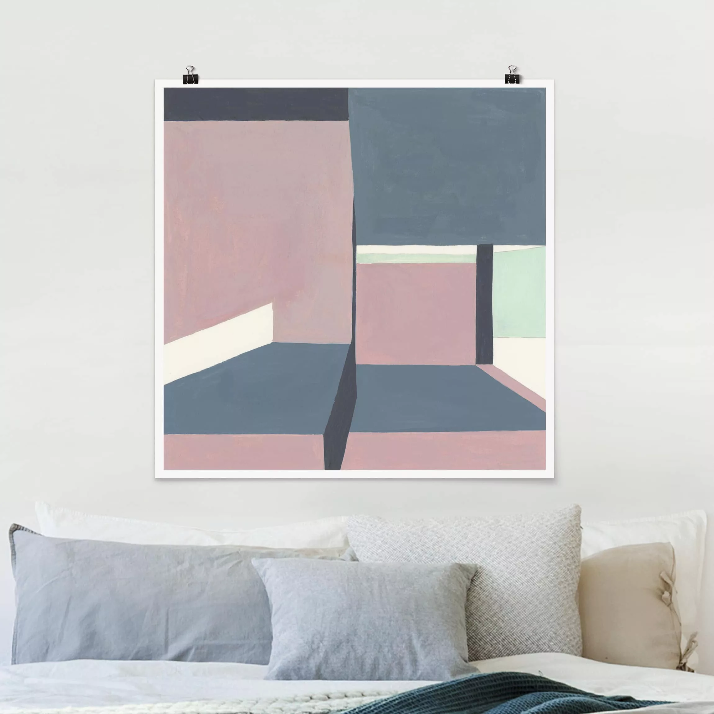 Poster Abstrakt - Quadrat Schatten der Wände IV günstig online kaufen