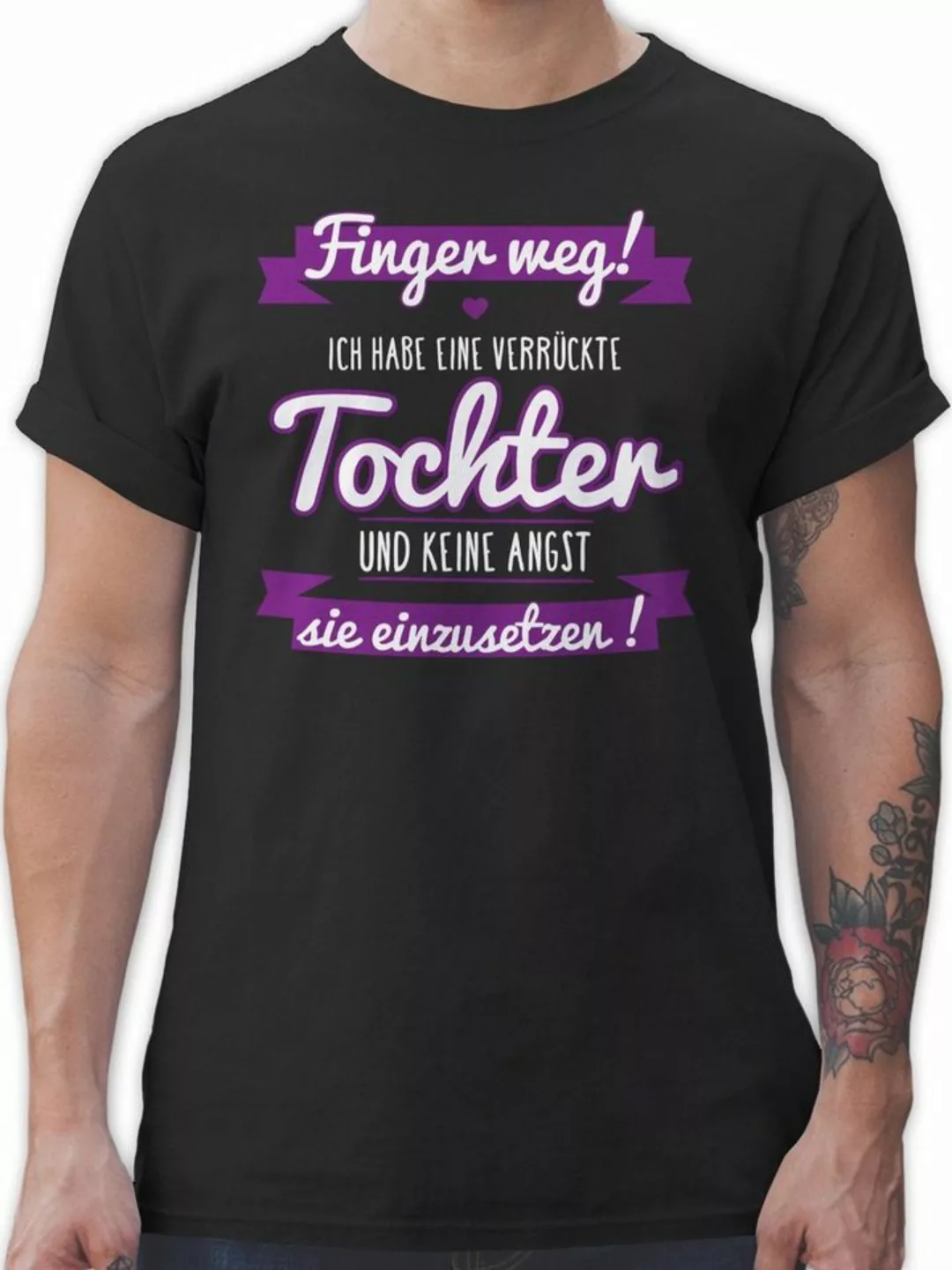 Shirtracer T-Shirt Ich habe eine verrückte Tochter lila Partner-Look Famili günstig online kaufen