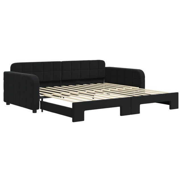 vidaXL Gästebett Gästebett Tagesbett Ausziehbar Schwarz 100x200 cm Samt Bet günstig online kaufen