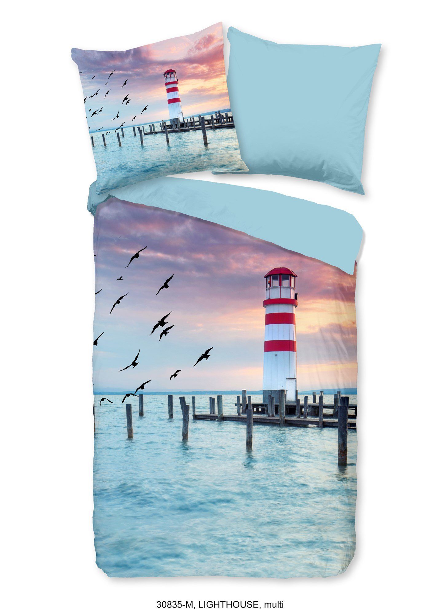 PURE luxury collection Wendebettwäsche »Lighthousee«, Mikrofaser, 135x200, günstig online kaufen